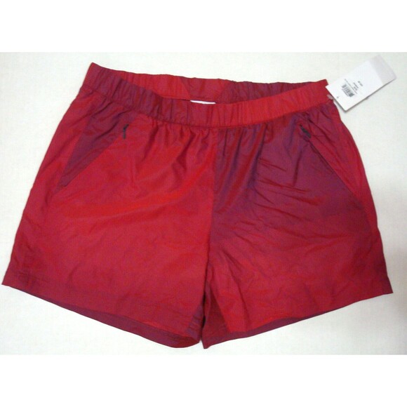 Womens New NWT Columbia Red M Hike Shorts Tidal Spray PFG Nice Casual Zip UPF - Picture 1 of 10